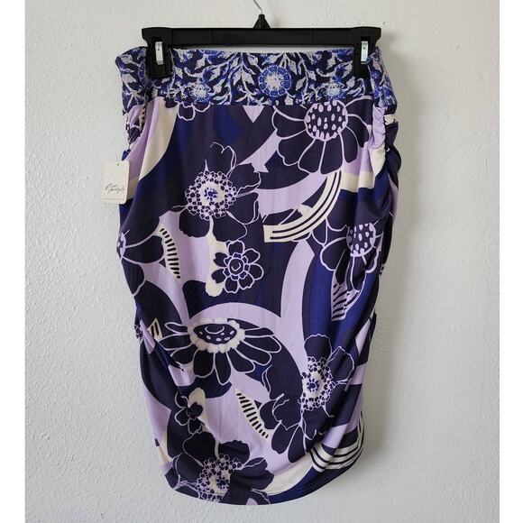 Free People She's Something Else Printed Mini Skirt in Plum - Picture 4 of 11